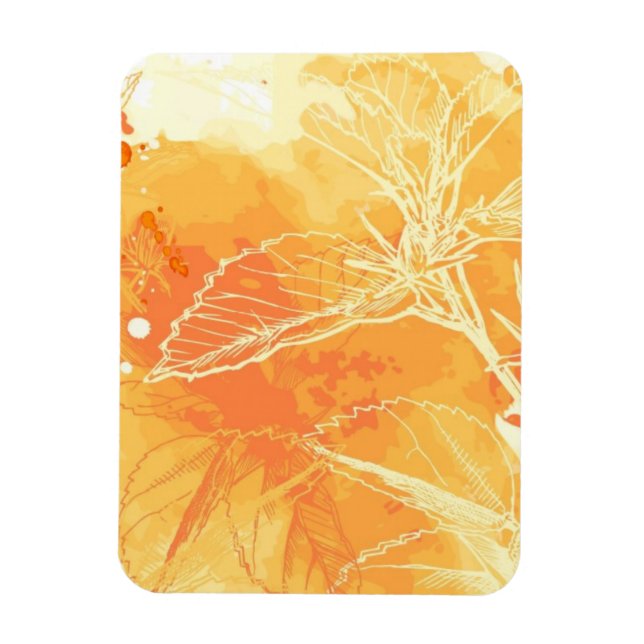 Magnet Flexible Aquarelle vectorielle Arrière - plan & Fleurs trop (Vertical)
