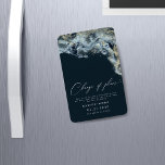 Magnet Flexible Aquarelle Waves Gold Mariage Modifier La Date<br><div class="desc">Cela économise l'aimant de date dispose d'un trait de brosse aquarelle dans des couleurs bleu marine profonde avec des accents d'or imitant des vagues sur la plage qui en fait un choix parfait pour un été ou mariage sur la plage. Il est minimaliste et élégant dans la disposition et les...</div>