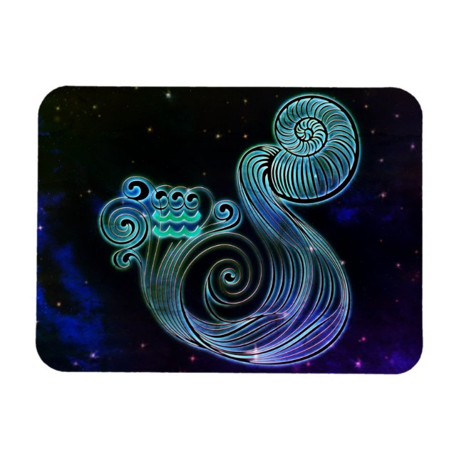 Magnet Flexible aquarius the wwater carrier zodiac (Horizontal)
