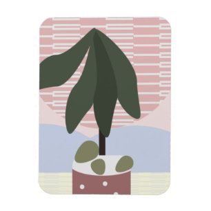 Magnet Flexible Arbre d'avocat Rouge Géométrique Atténué Rose