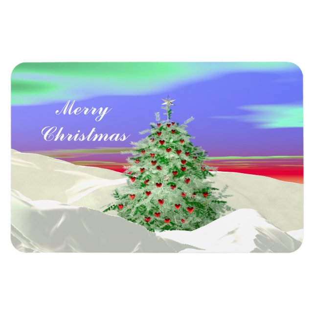 Magnet Flexible Arbre de Noël des Coeurs (Horizontal)