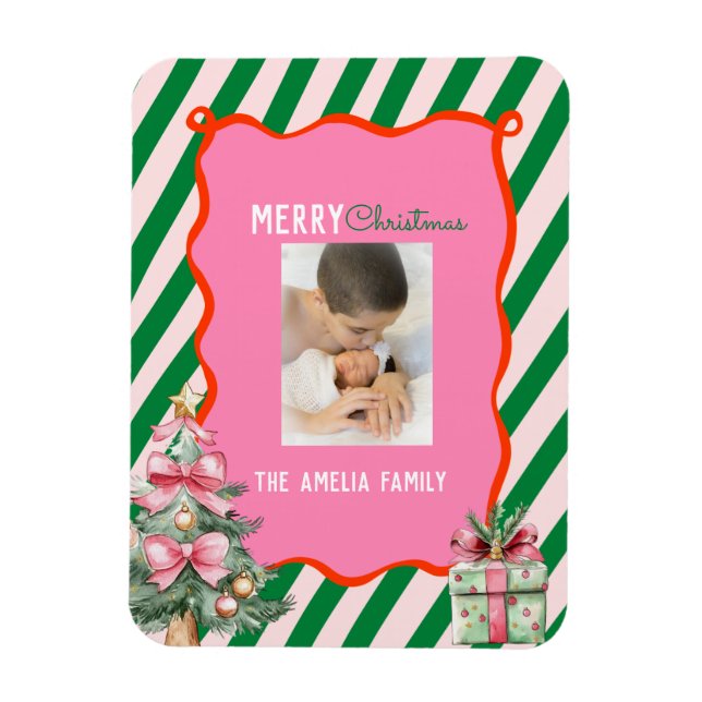 Magnet Flexible Arbre de Noël Groovy Doodle Photo  (Vertical)