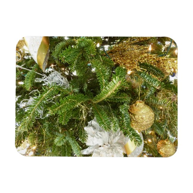 Magnet Flexible Arbre de Noël I Argent et Or (Horizontal)