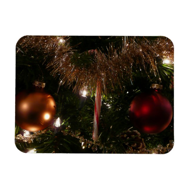 Magnet Flexible Arbre de Noël II Vacances Rouge et Or (Horizontal)
