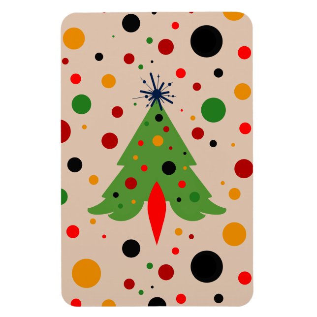 Magnet Flexible Arbre de Noël moderne du milieu du siècle Roquette (Vertical)