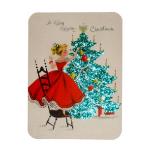 Magnet Flexible Arbre décoratif vintage de Noël