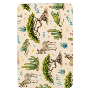 Magnet Flexible Arbre divi d'Aruba, âne, iguane, cactus