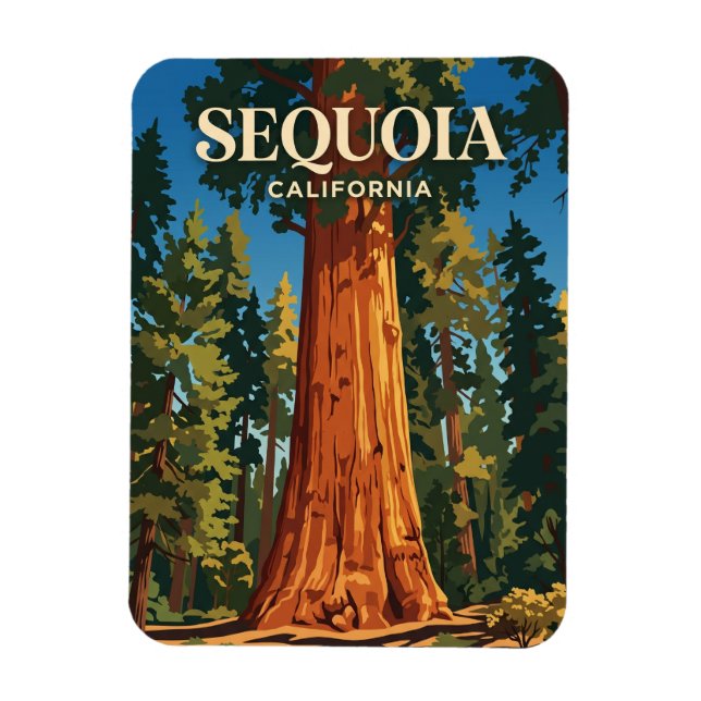 Magnet Flexible Arbre General Sherman, Parc national de Sequoia US (Vertical)