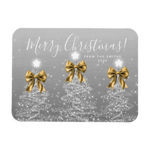 Magnet Flexible Arbres de Noël argentés élégants pour les fêtes en