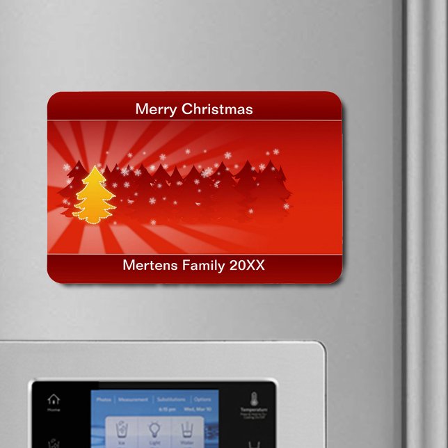 Magnet Flexible Arbres de Noël Shades Jaune Rouge Fête Flexible (Christmas Trees Shades Yellow Red Holiday Flexible Magnet)