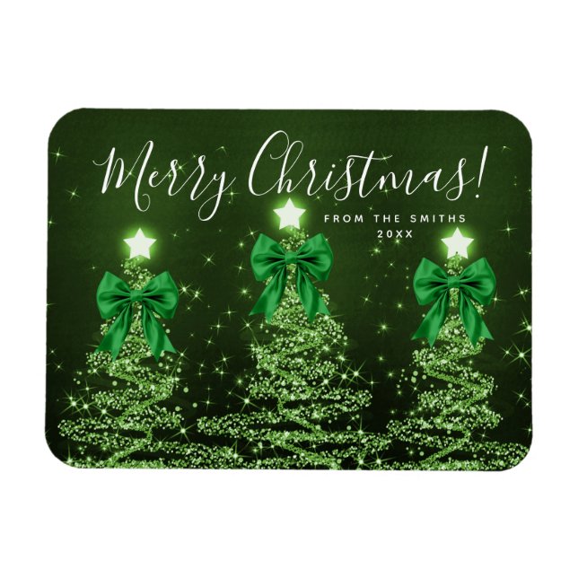 Magnet Flexible Arbres de Noël verts de vacances élégants (Horizontal)