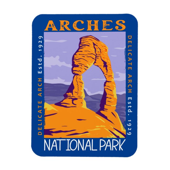 Magnet Flexible Arches Parc National Delicate Arc Vintage (Vertical)