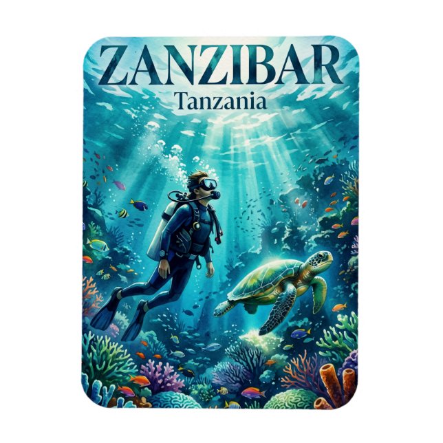 Magnet Flexible Archipel de Zanzibar Tanzanie (Vertical)