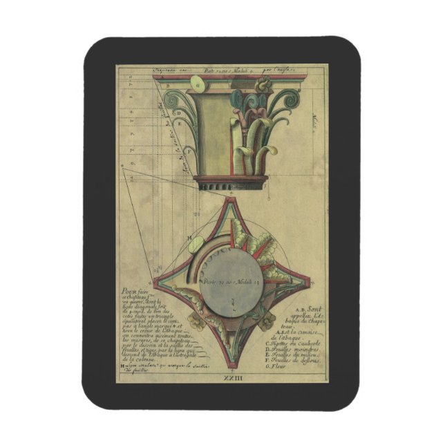 Magnet Flexible Architecture Ancienne, Couronne de Capitale Décora (Vertical)