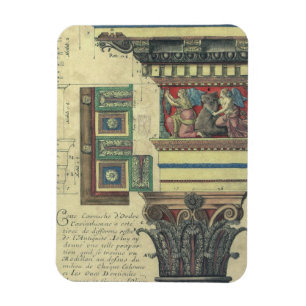 Magnet Flexible Architecture vintage, Colonne avec moulage Cornice