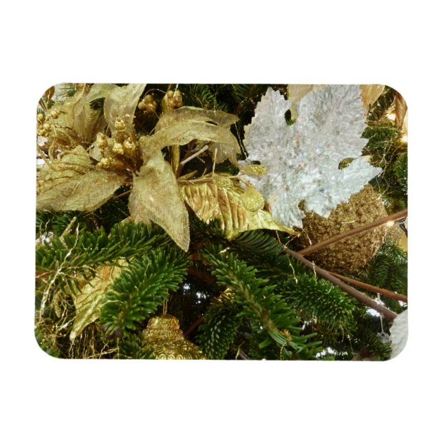 Magnet Flexible Argent et or Noël Arbre II (Horizontal)