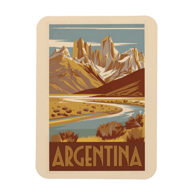 Magnet Flexible Argentine Travel Art Vintage (Vertical)