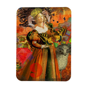 Magnet Flexible Aries Orange Woman : Collage d'art antique gothiqu