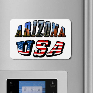 Magnet Flexible Arizona Image et texte du drapeau des États-Unis