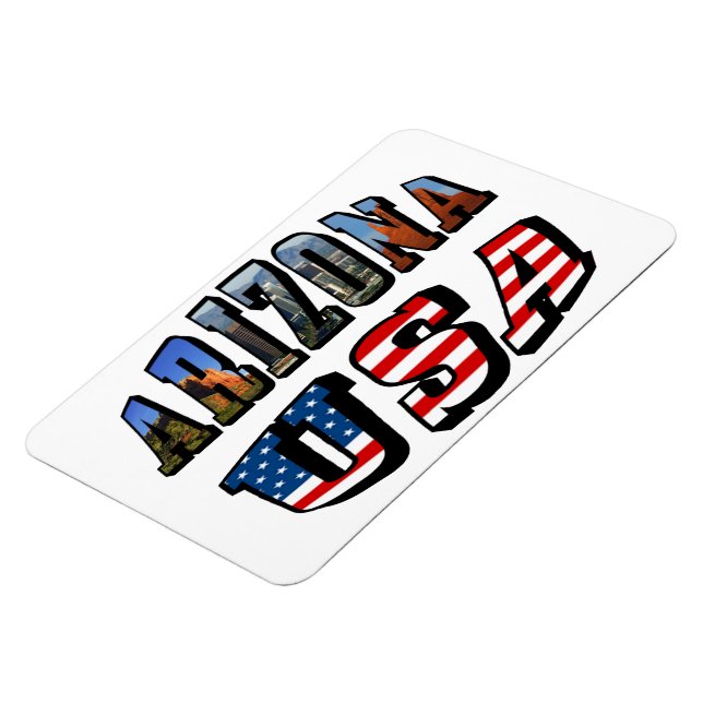Magnet Flexible Arizona Picture et USA Flag Text (Côté Gauche)