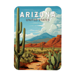 Magnet Flexible Arizona Travel Art Vintage