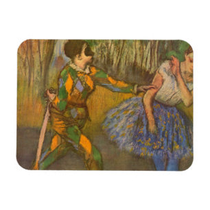 Magnet Flexible Arlequin et Columbine par Edgar Degas Art Vintage