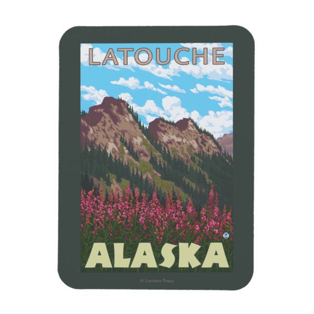 Magnet Flexible Armes à feu et montagnes - Latouche, Alaska (Vertical)
