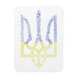 Magnet Flexible Armoiries de l'Ukraine trident motif de la spirale