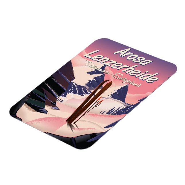 Magnet Flexible Arosa Lenzerheide,Suisse affiche de ski. (Côté Gauche)