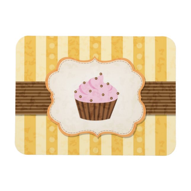 Magnet Flexible Arrière - plan vintage Cupcake (Horizontal)
