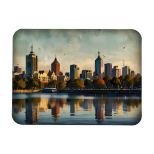 Magnet Flexible art à l'aquarelle de Melbourne