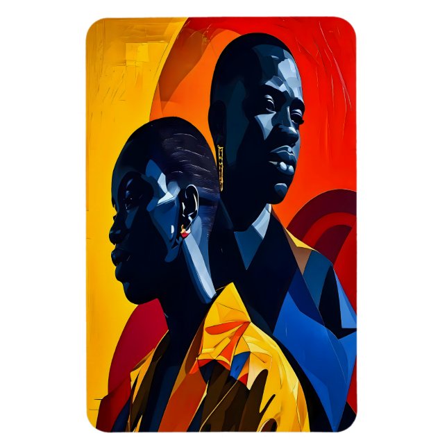 Magnet Flexible Art Abstrait afrocentrique moderne (Vertical)