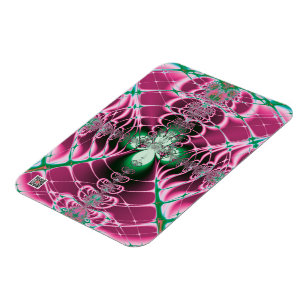 Magnet Flexible Art Abstrait Fleur Rouge