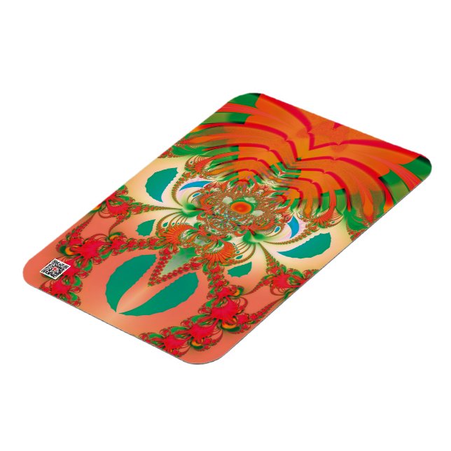 Magnet Flexible Art abstrait fractal de hibou rouge (Côté Gauche)