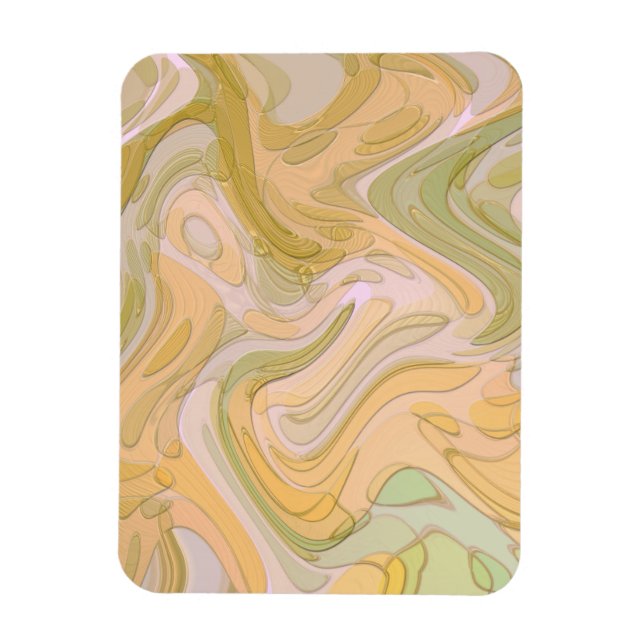 Magnet Flexible Art abstrait tourbillons jaune vert (Vertical)