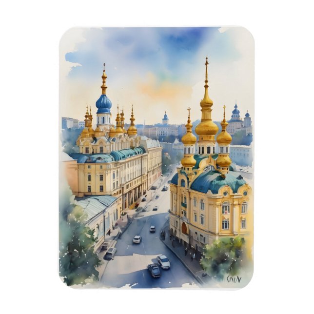 Magnet Flexible art aquarelle de Kiev (Vertical)