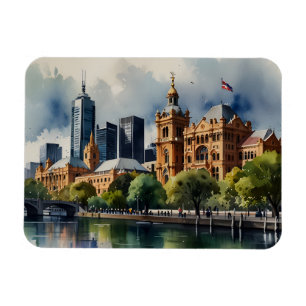 Magnet Flexible art aquarelle de Melbourne