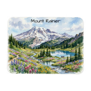 Magnet Flexible Art aquarelle du Parc national du mont Rainier