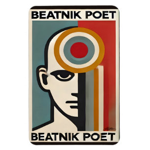 Magnet Flexible Art Beatnik Poète Moderne du Milieu du Siècle