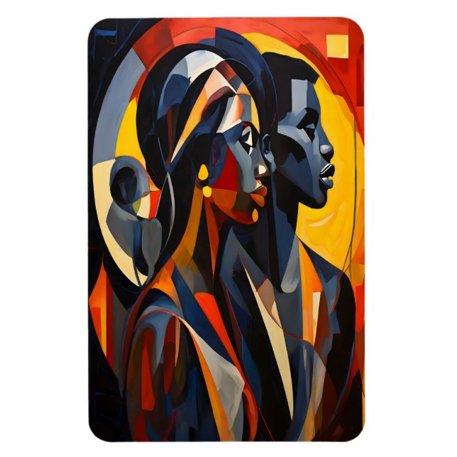 Magnet Flexible Art Cubiste Abstrait Gras (Vertical)