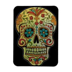 Magnet Flexible Art de crâne en sucre, Jour des morts
