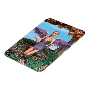 Magnet Flexible Art de fantaisie d'ange priant violet Automne