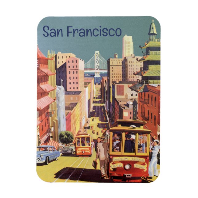 Magnet Flexible Art de l'affiche de voyage des anciennes voitures  (Vertical)