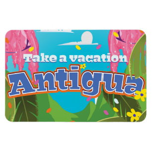 Magnet Flexible art de l'affiche de voyage vintage de l'île d'Anti