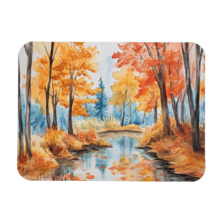 Magnet Flexible Art de l'aquarelle de la forêt d'automne