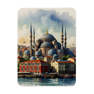Magnet Flexible Art de l'aquarelle d'Istanbul