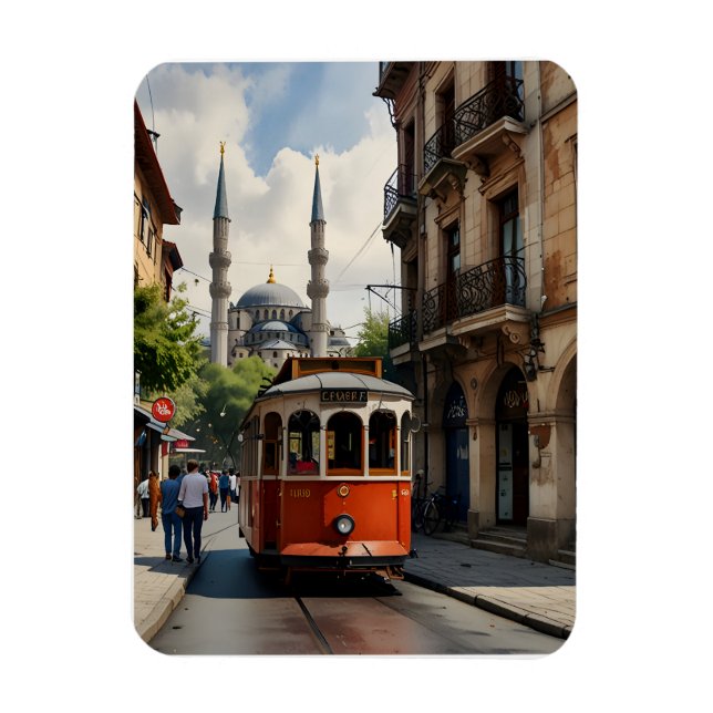 Magnet Flexible Art de l'aquarelle d'Istanbul (Vertical)