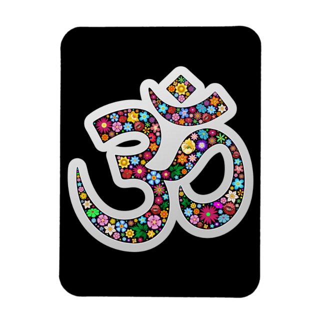 Magnet Flexible Art du symbole floral Namaste (Vertical)