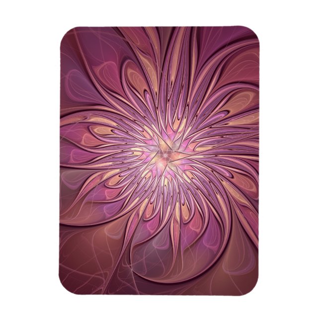 Magnet Flexible Art floral fractal moderne abstrait couleurs de ba (Vertical)