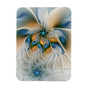Magnet Flexible Art fractal abstrait et aérien avec du bleu